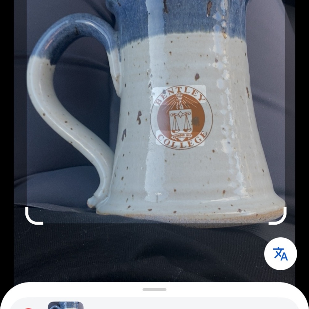 Blue and Cream Ceramic Mug